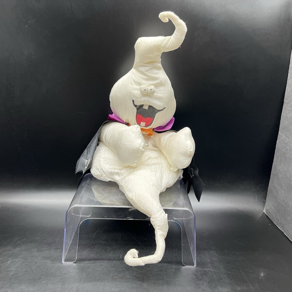 Vtg Nylon Ghost Puppet Parachute Plush Halloween Decor International Silver Co